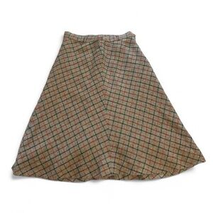 Evan Picone Plaid A-Line Skirt - Red and Gray